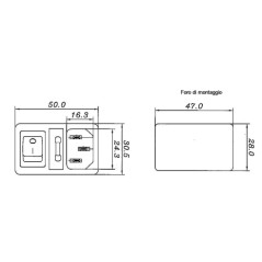 VDE panel plug with switch and fuse