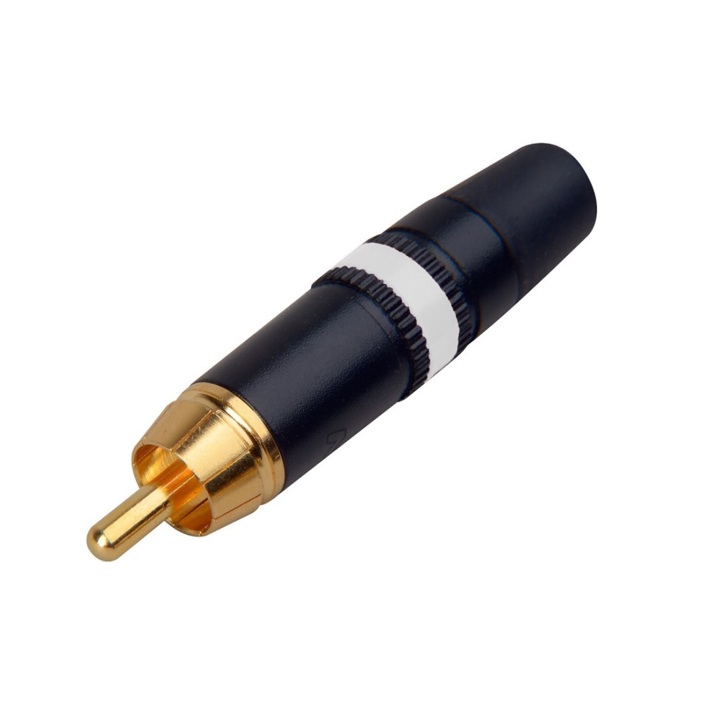 White Golden RCA Plug Rean NYS3739