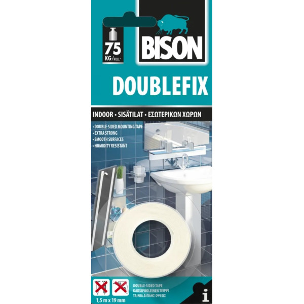 Double Fix Tape 19mm 1.5mt Bison - 1