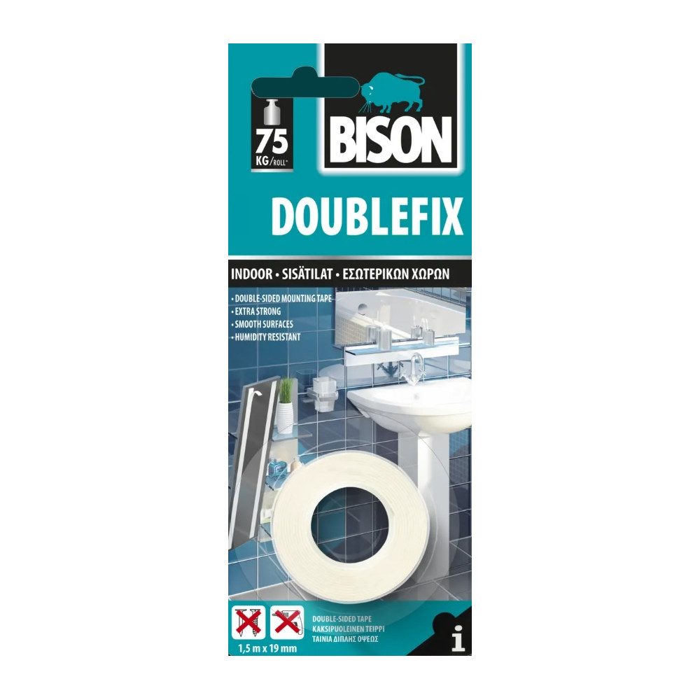 Double Fix Tape 19mm 1.5mt Bison - 1