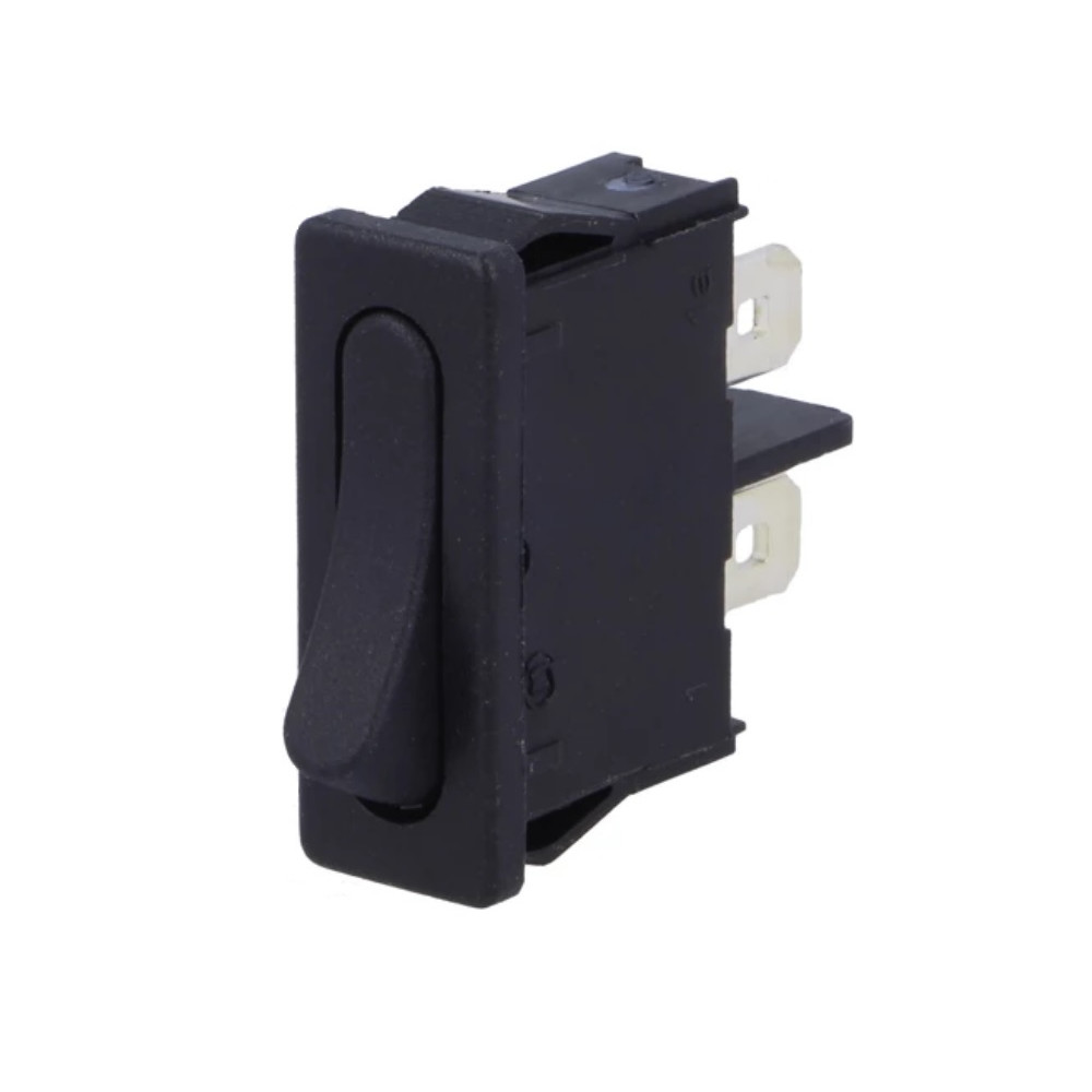 Slim black rectangular ON-OFF rocker switch