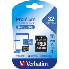 Micro SDHC Verbatim 32GB classe 10 con adattatore per SD