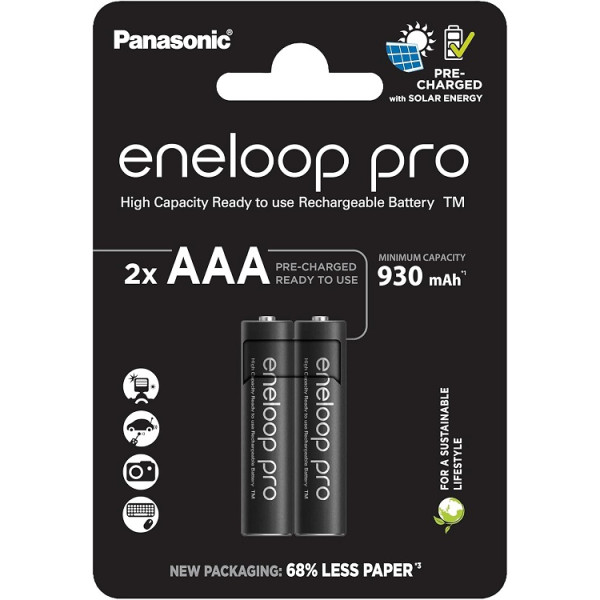 Batteria Eneloop PRO AAA ricaricabile 1.2V 0.93A BK-4HCDE/2CP