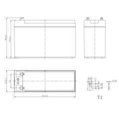 Batteria al piombo 12V 5Ah slim