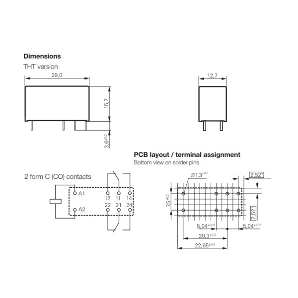 Relay 24V 8A 2 Schrack Exchanges RT424024