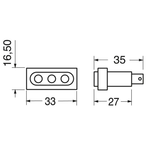 10A three-pole network socket for panel