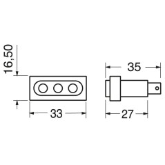 10A three-pole network socket for panel