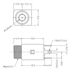 3.5mm stereo panel jack socket