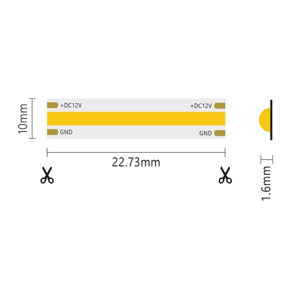 Striscia LED IP20 COB bianco naturale 12V