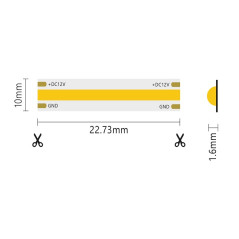 Striscia LED IP20 COB bianco naturale 12V