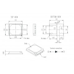 Led SMD 2835 bianco freddo 0.25W