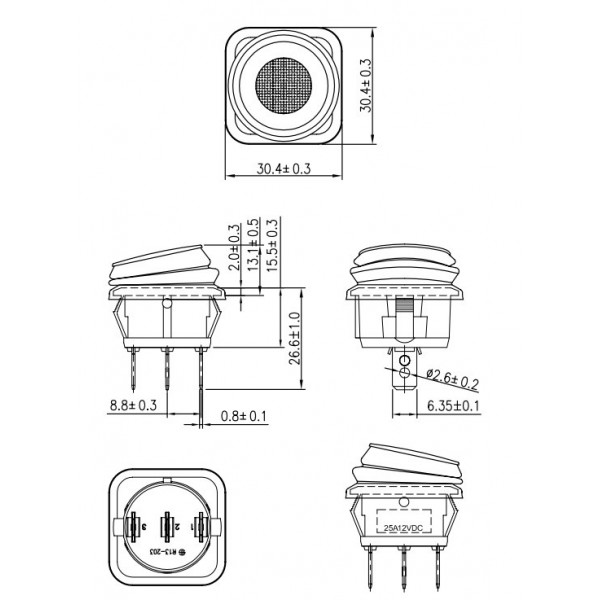 Interruttore a bascula IP65 verde 12V